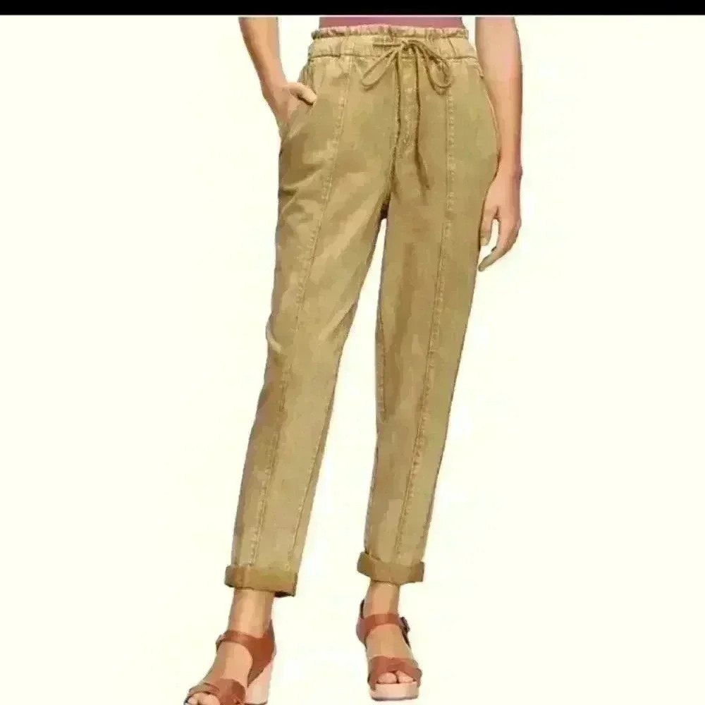 Loft Womens High Rise Jogger Jeans in Warm Gold S